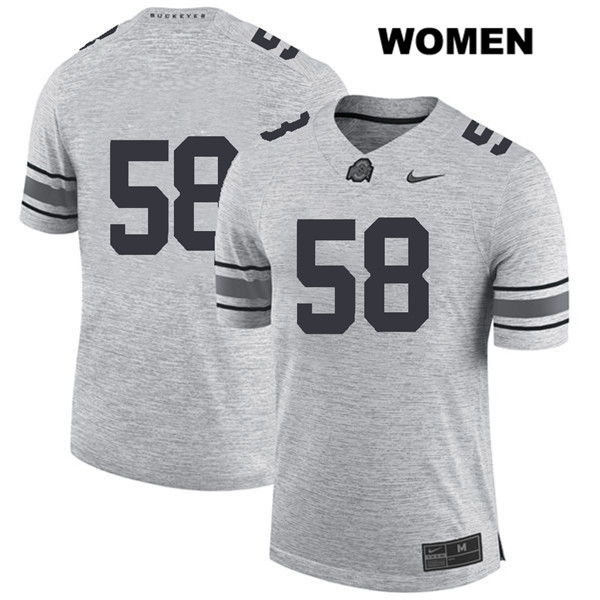 Ohio State Buckeyes Women's Joshua Alabi #58 Gray Authentic Nike No Name College NCAA Stitched Football Jersey AC19Q81UD